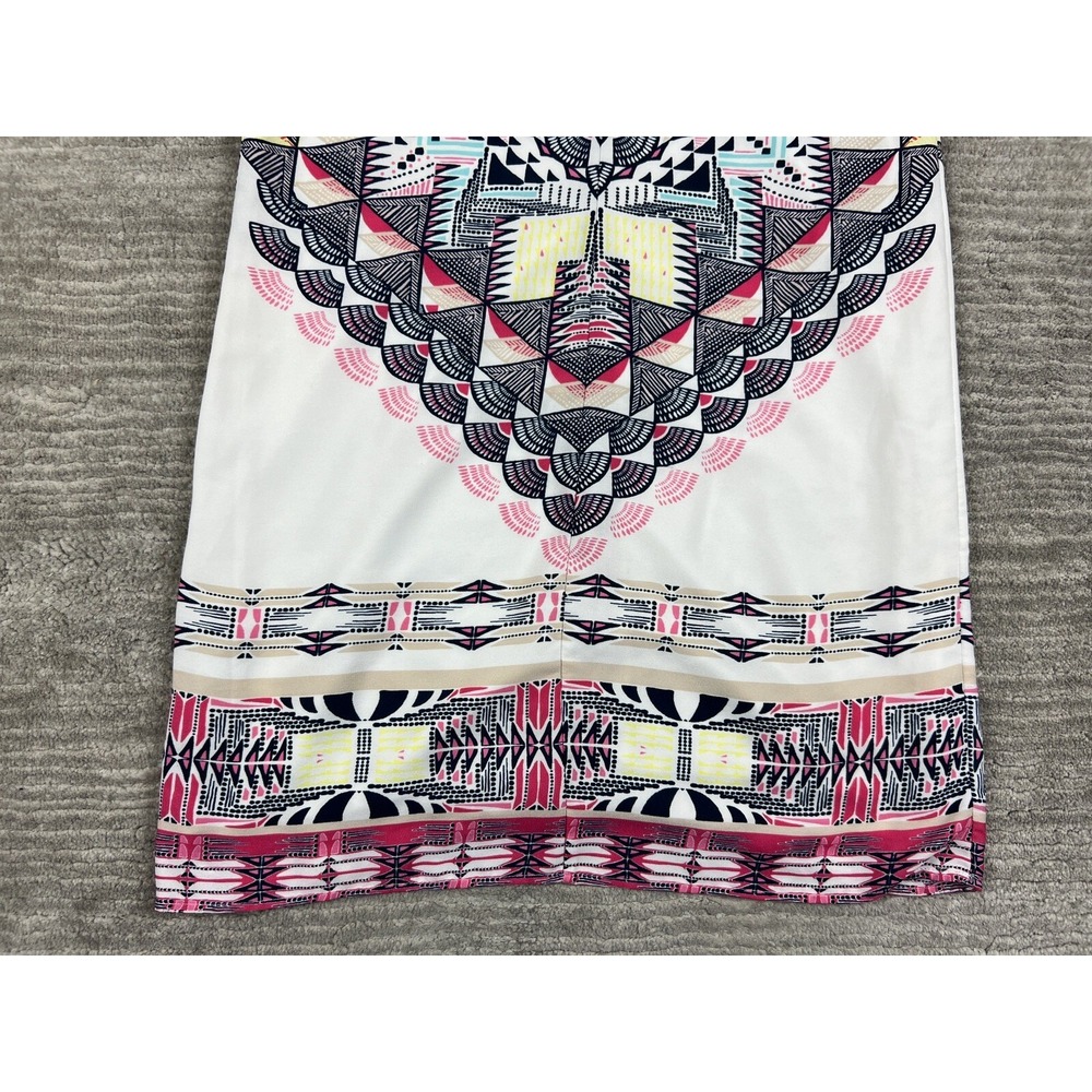 Worthington Dress Womens M White Pink Geometric Kaleidoscope Sleeveless Shift - Picture 9 of 11
